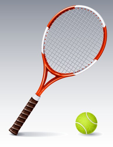 Object tennis racket and ball Royalty Free Vector Image
