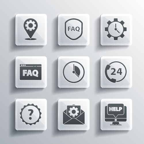 Set envelope setting computer monitor and help vector image