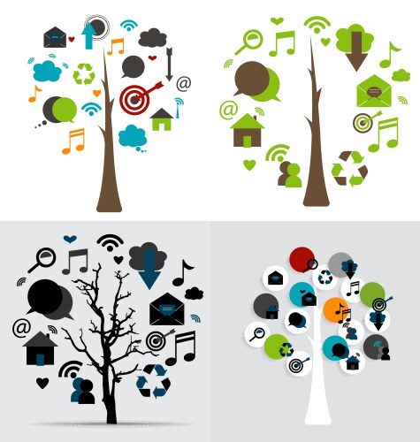 Tree with cloud of application vector image
