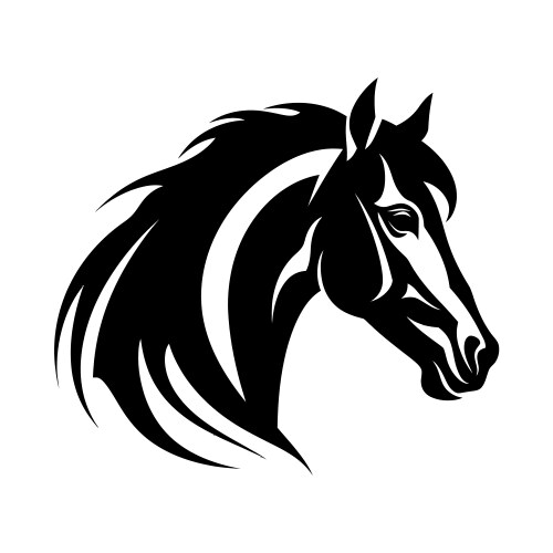 Horse face logo concept silhouette simple Vector Image