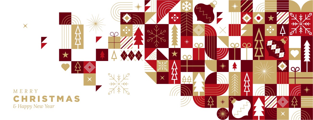 Merry christmas and happy new year vector image