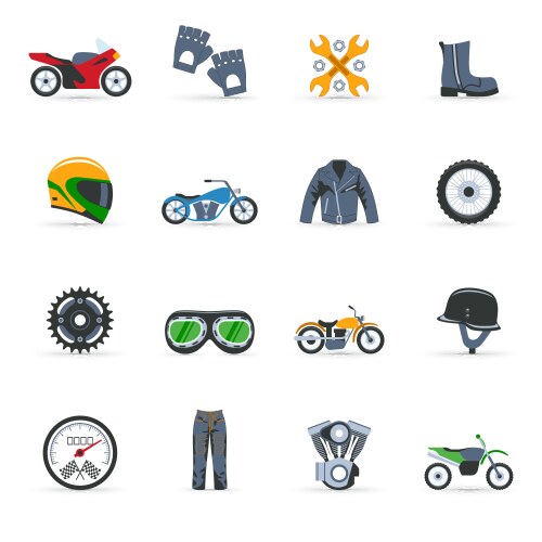 Colorful motorcycle labels Royalty Free Vector Image