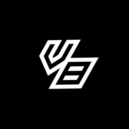 Vb logo monogram with up to down style negative vector image
