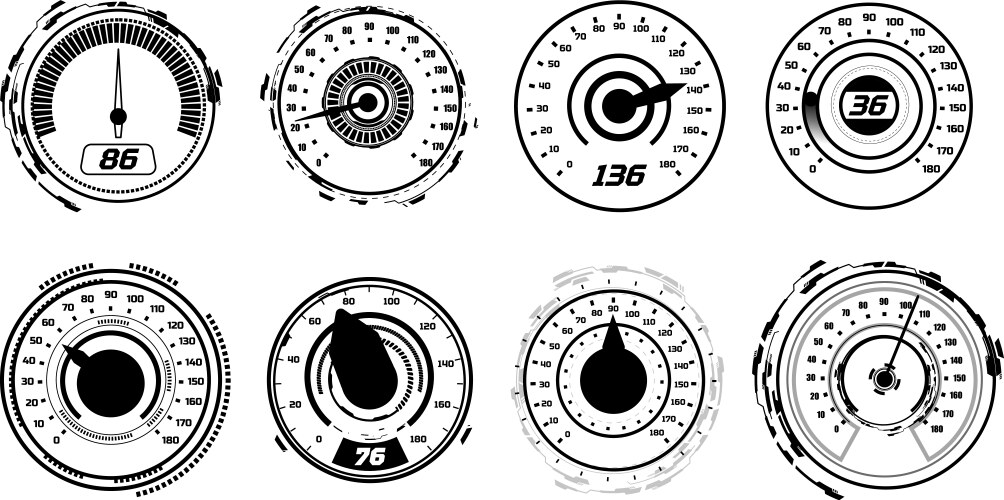 Auto speedometer dashboard with digits scale vector image