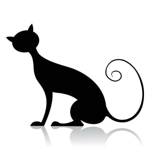 Cat silhouette icon sitting symbol Royalty Free Vector Image