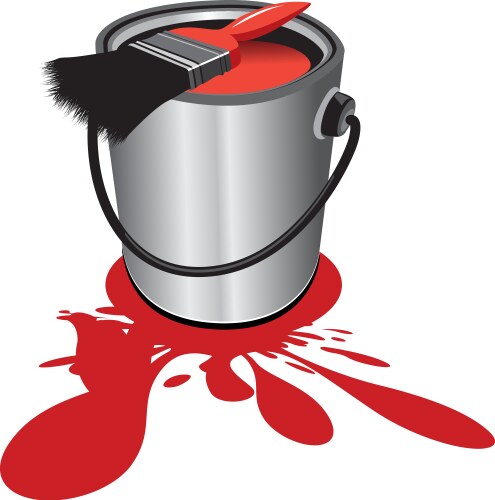 Paint colorful cans with business icons concept Vector Image