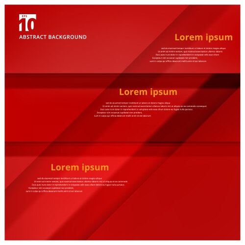 Abstract background with red paper overlap layers vector image