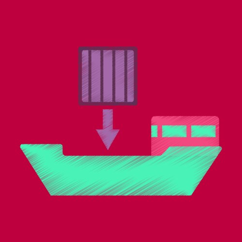 Flat icon in shading style container loading vector image