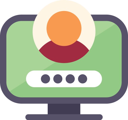 User entering password on computer for login vector image