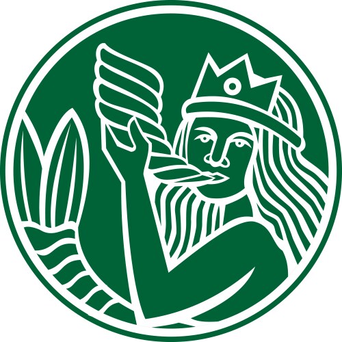 Retro Mermaid Blowing Shell Vector Image