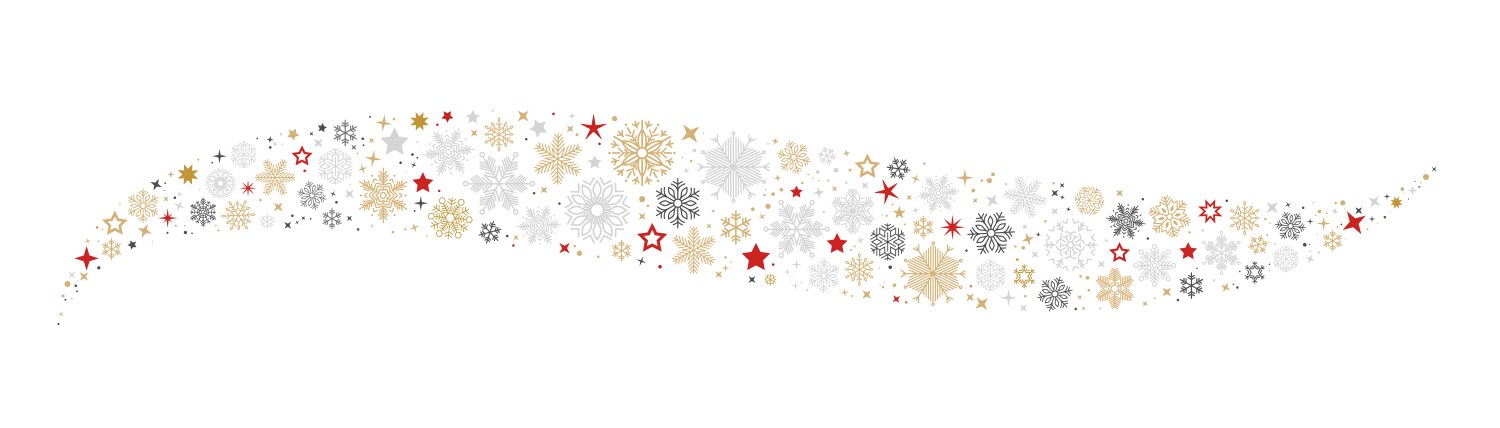 snowflakes and stars border decoration full vector image