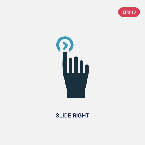 Two color slide right icon from user interface vector image