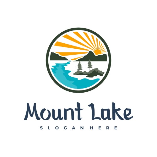 Mountain Lake Logo Template Vector Image