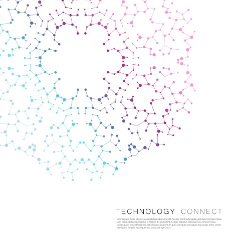 Circle abstract connect with connecting dots vector image