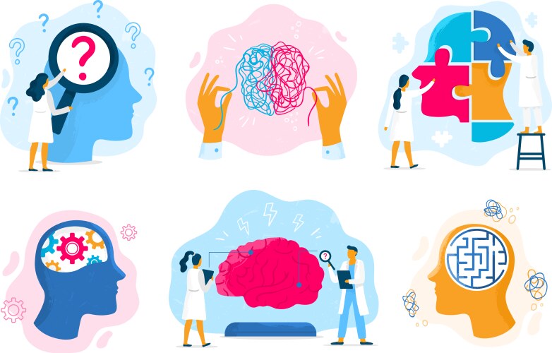 Mental Health & Wellness Vector Image