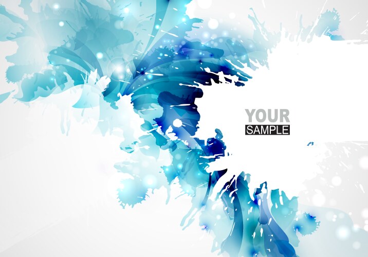 Blue paint brush stroke Royalty Free Vector Image