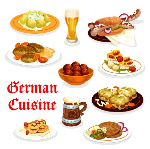 German food cuisine Royalty Free Vector Image - VectorStock
