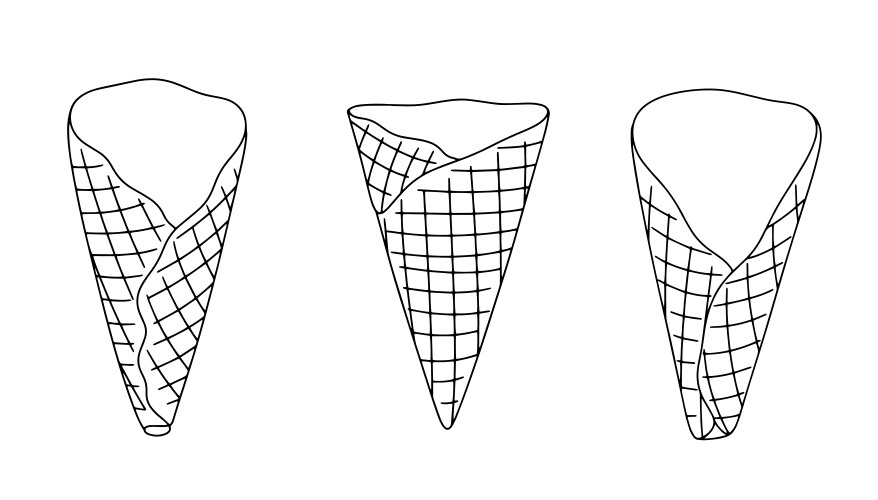 Waffle cup ice cream food Vector Image