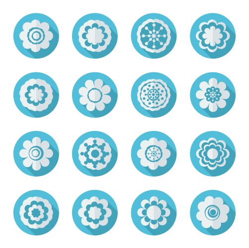 flat concept set modern design flower vector image vector image