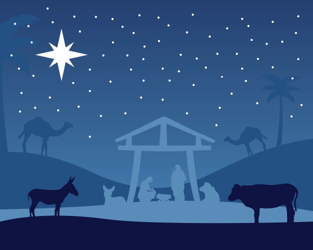 Christmas Manger Scene Vector Image