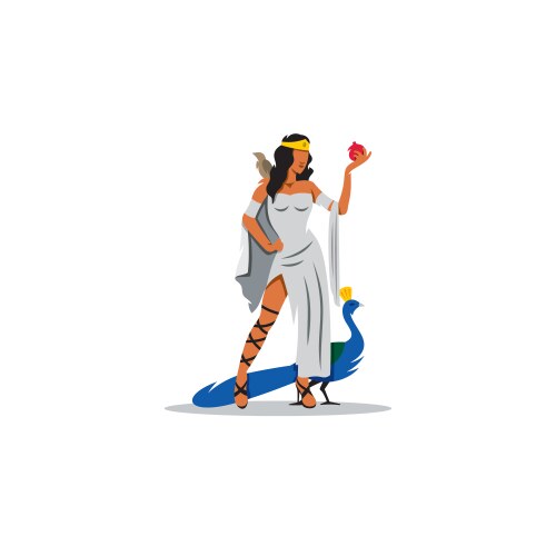 Hera Peacock Goddess Vector Image