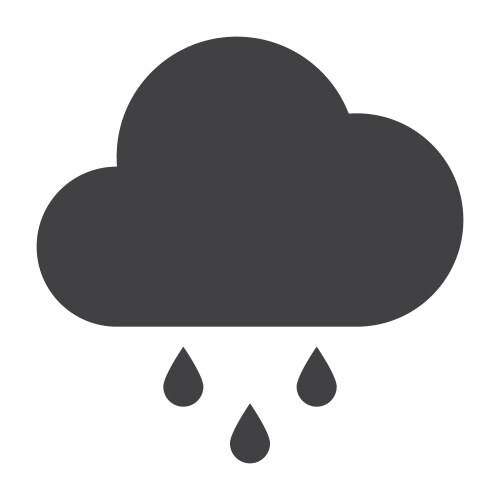 Cloud with rain drop icon simple style Royalty Free Vector