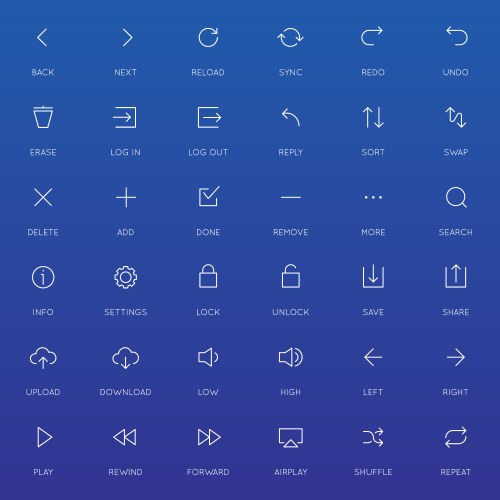 System user interface ui icon set high quality vector image