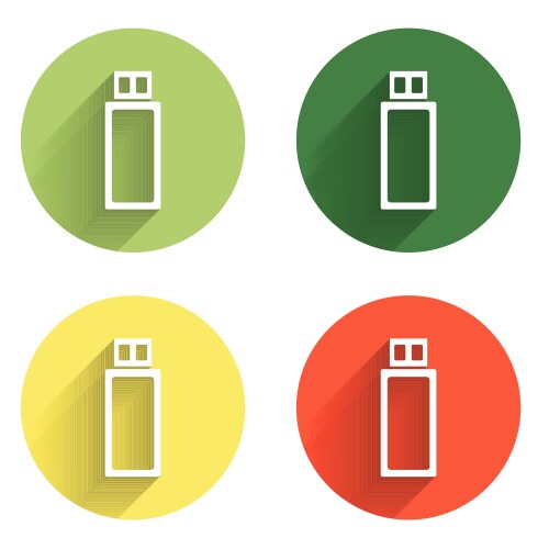 Set usb flash drive icon isolated with long Vector Image