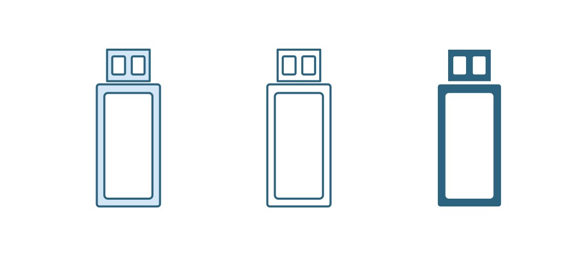 Blue usb flash drive icon isolated on white Vector Image