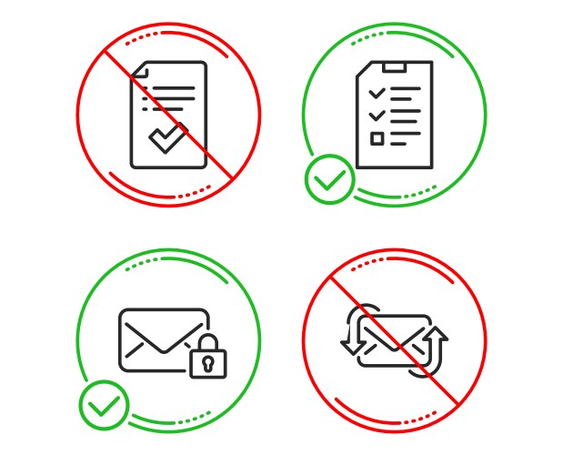 Secure mail approved checklist and interview vector image