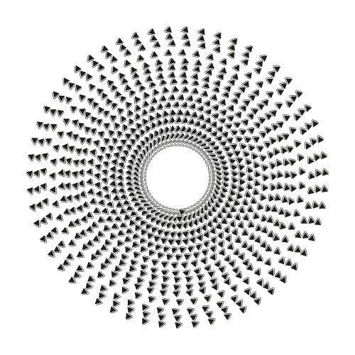 Triangular swirl pattern concentric triangle vector image
