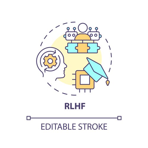 Rlhf multi color concept icon vector image