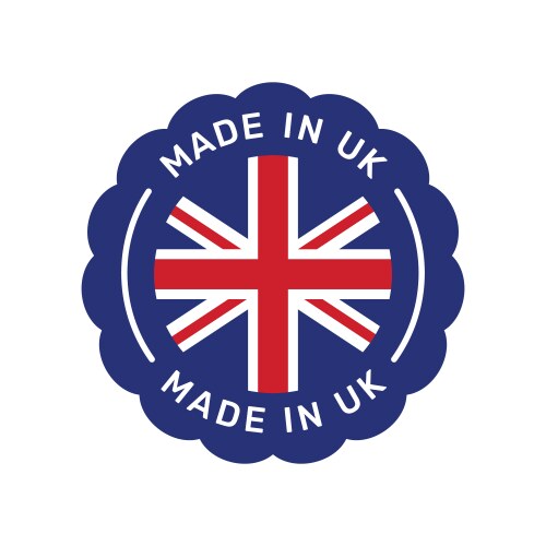 Made in uk colorful badge Vector Image