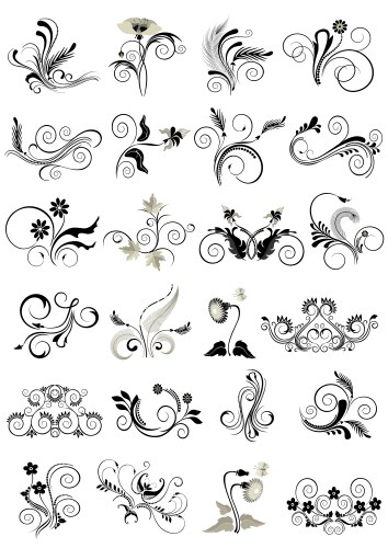 Floral Flourish Patterns Vector Image