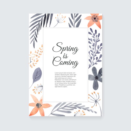 Watercolor Floral Card vector image