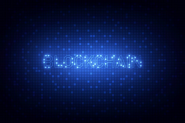 Abstract circuit networking blockchain concept vector image