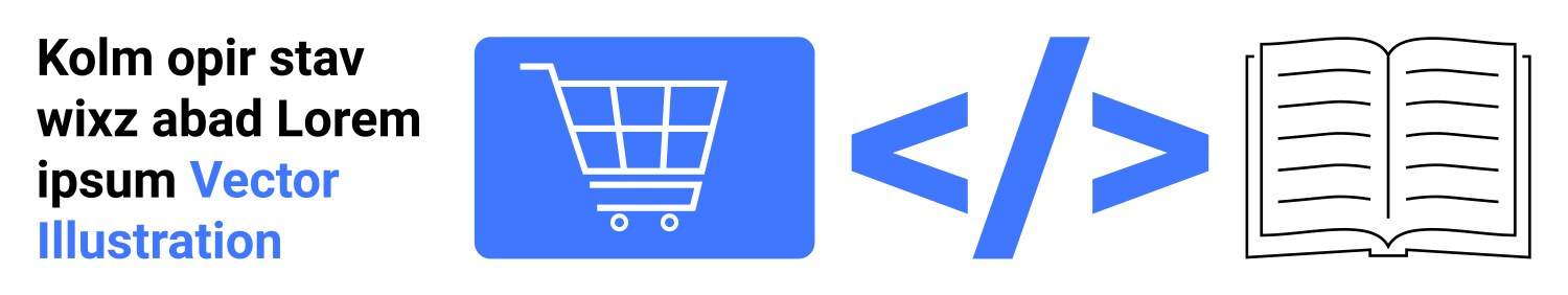 E-commerce shopping cart coding tag and open vector image