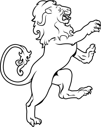 Heraldic Lion Emblem Vector Image