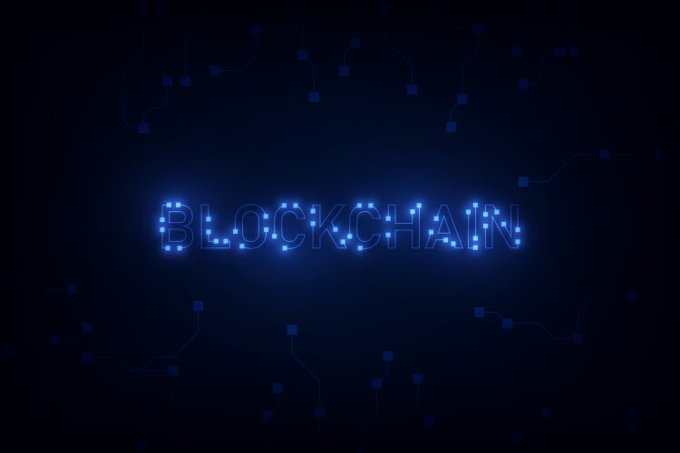 Abstract circuit networking blockchain concept vector image