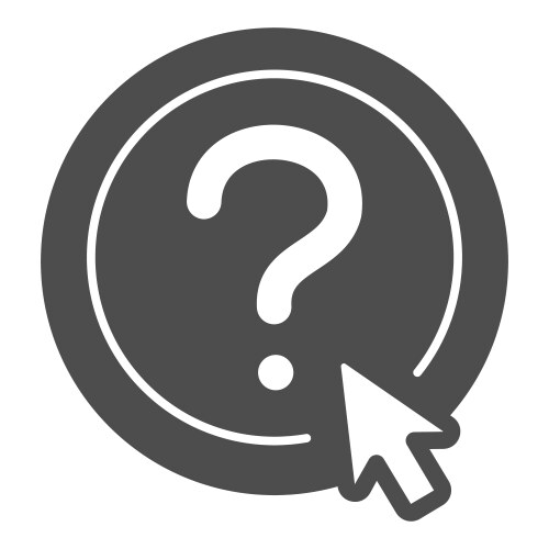 Question button and mouse pointer solid icon vektorbild