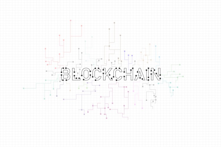 Abstract circuit networking blockchain concept vektorbild