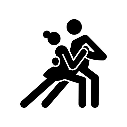 dance couple stick figure icon black ballroom vector image