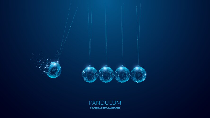 pendulum newton cradle digital polygon vector image vector image