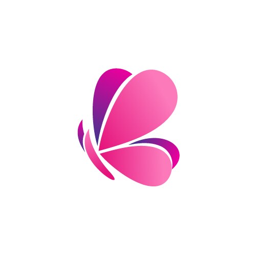 pink butterfly logo icon symbol design vector image