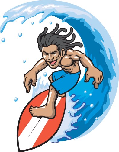 Surfer boy in action Royalty Free Vector Image