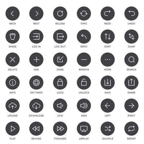 System user interface ui icon set high quality vector image
