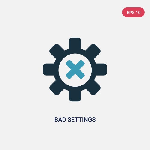 Two color bad settings icon from user interface vector image