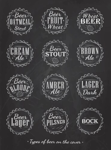 Beer Lids on Chalkboard Vector Image