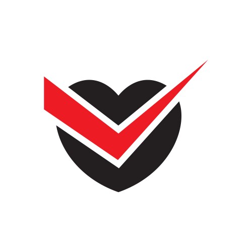 Love check mark icon logo vector image