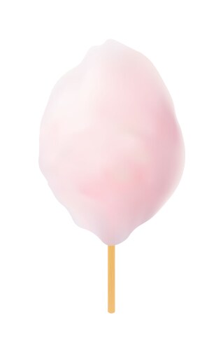 Cotton candy sugar clouds 3d realistic icon Vector Image